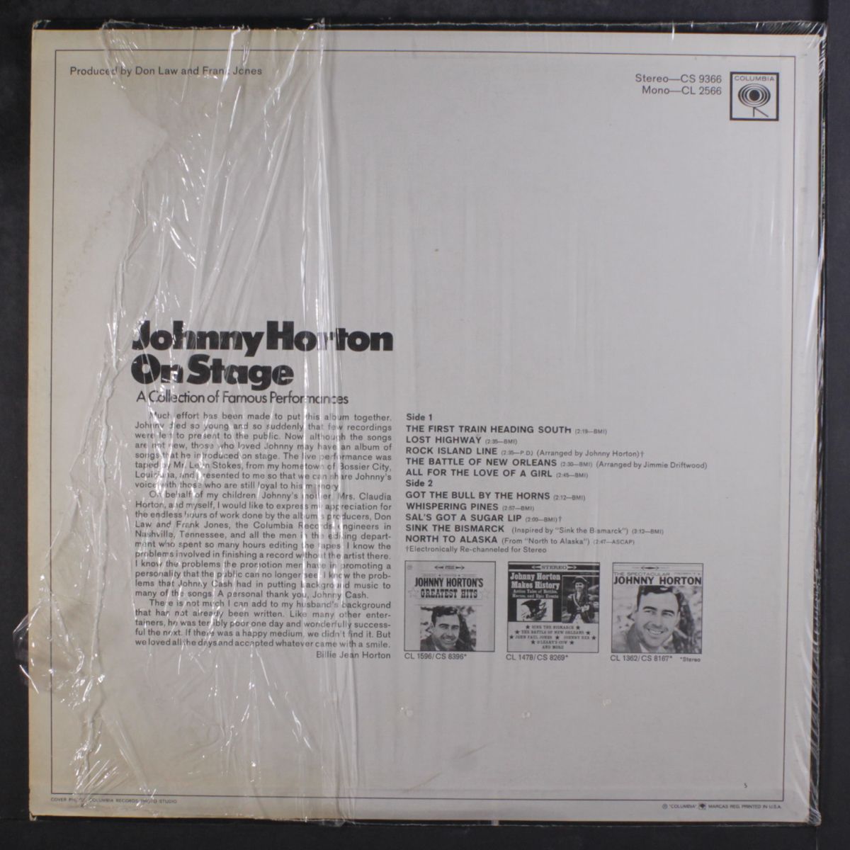 on stage by JOHNNY HORTON