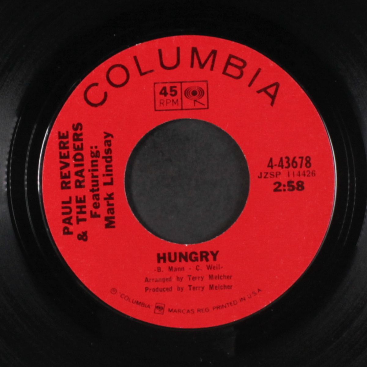 hungry / there she goes by PAUL REVERE & RAIDERS