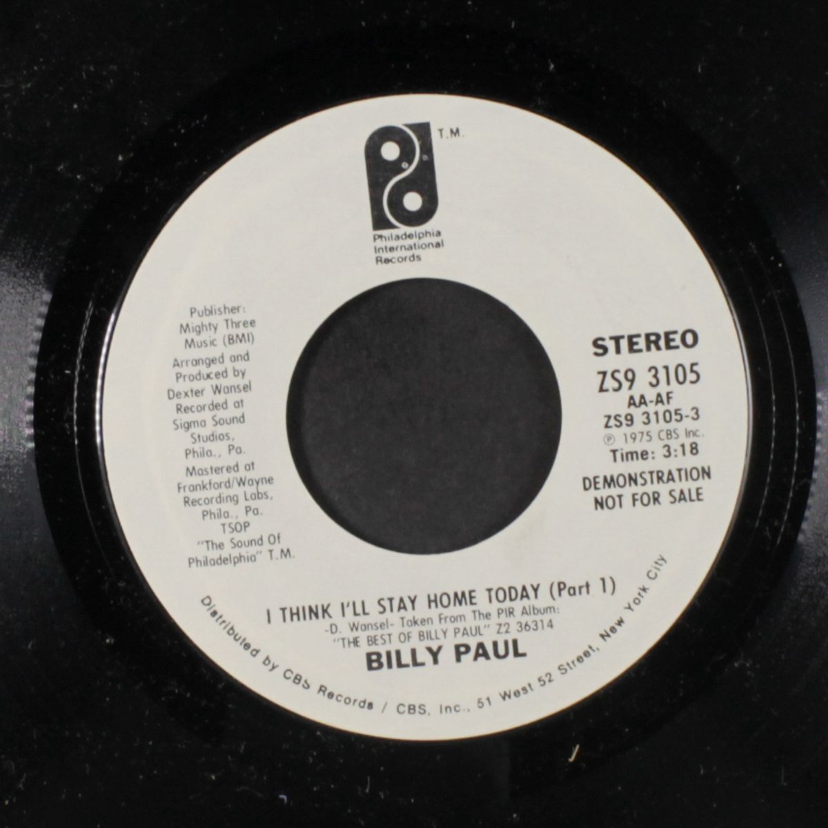 i think i'll stay home today / same by BILLY PAUL