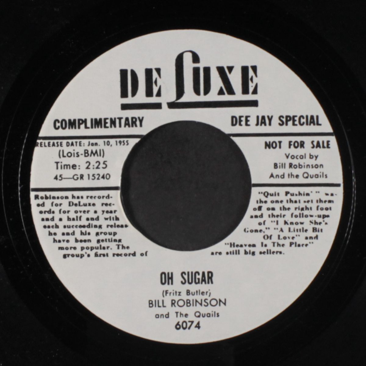 love of my life / oh sugar by BILL ROBINSON & QUAILS