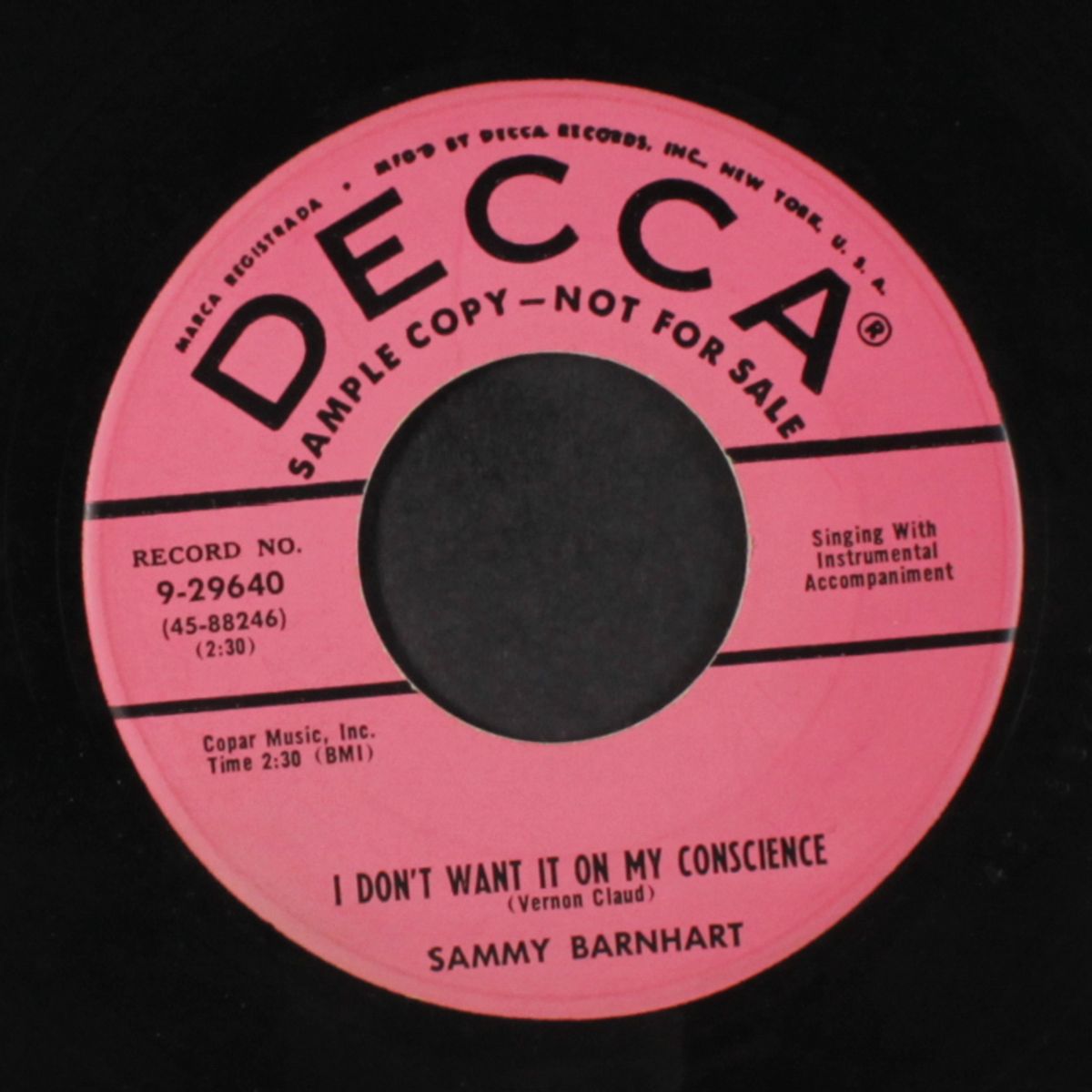 i don't want it on my conscience by SAMMY BARNHART