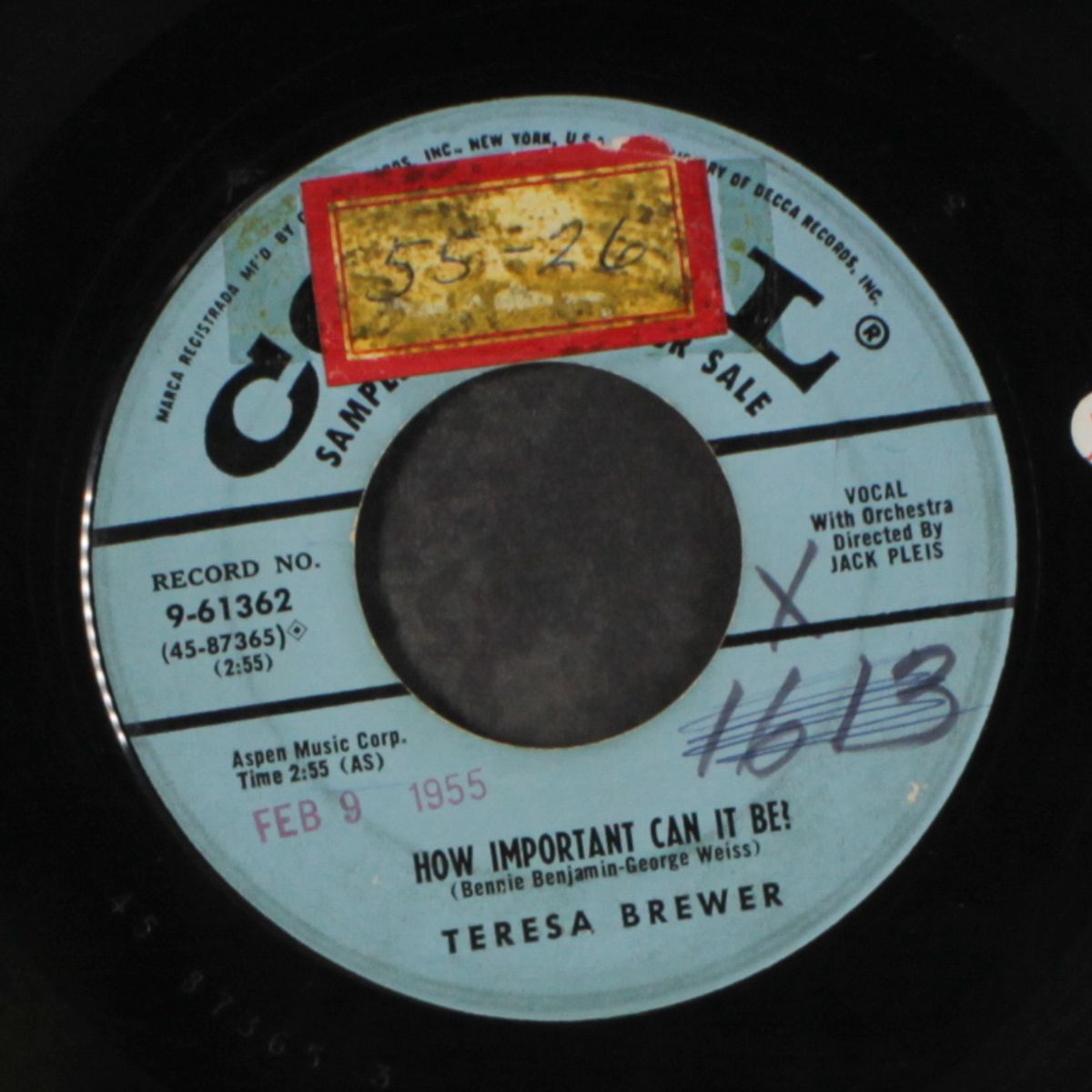 pledging my love / how important can it be? by TERESA BREWER
