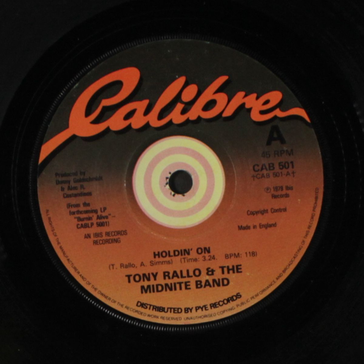holdin' on / burnin' alive by TONY RALLO & MIDNITE BAND