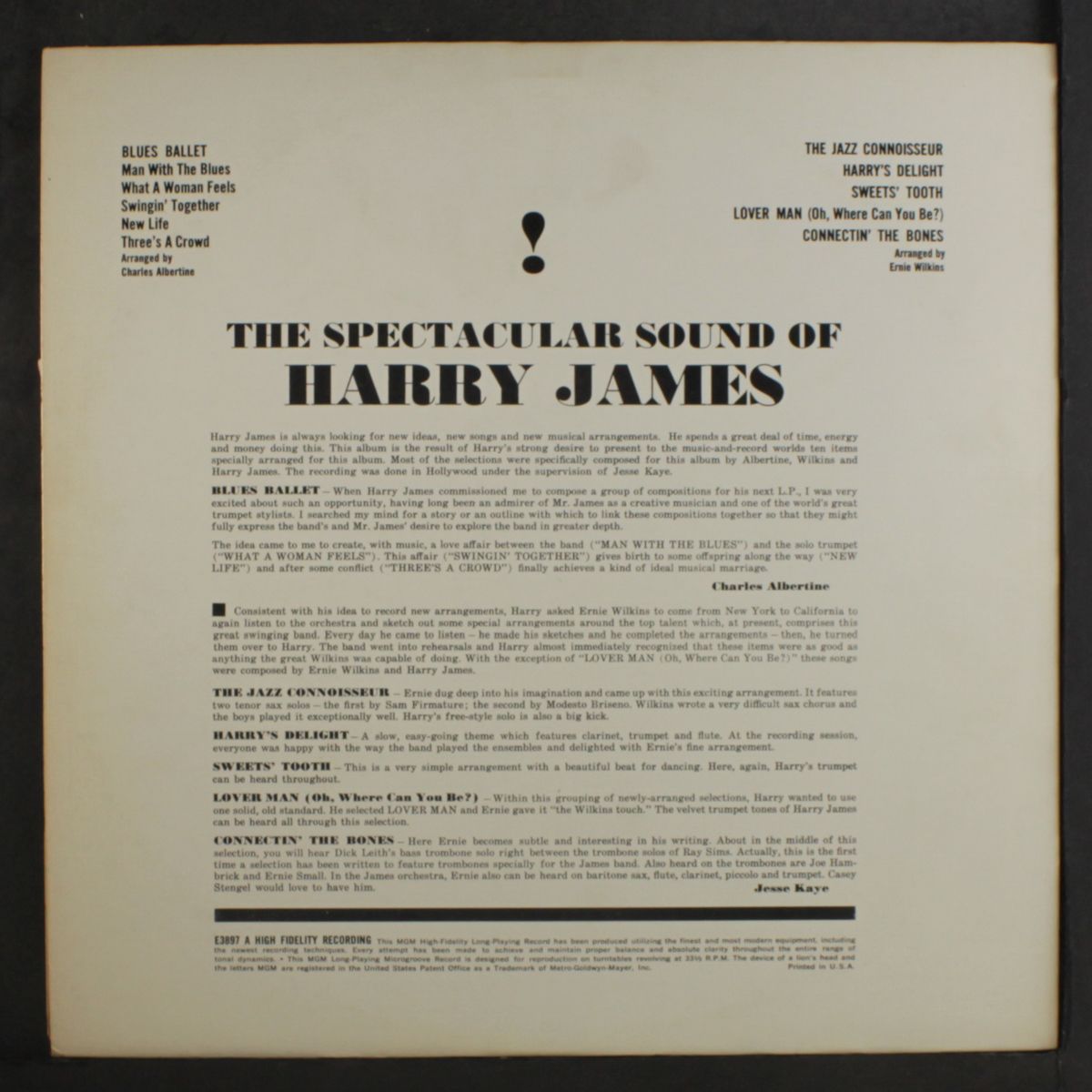 the spectacular sound of by HARRY JAMES