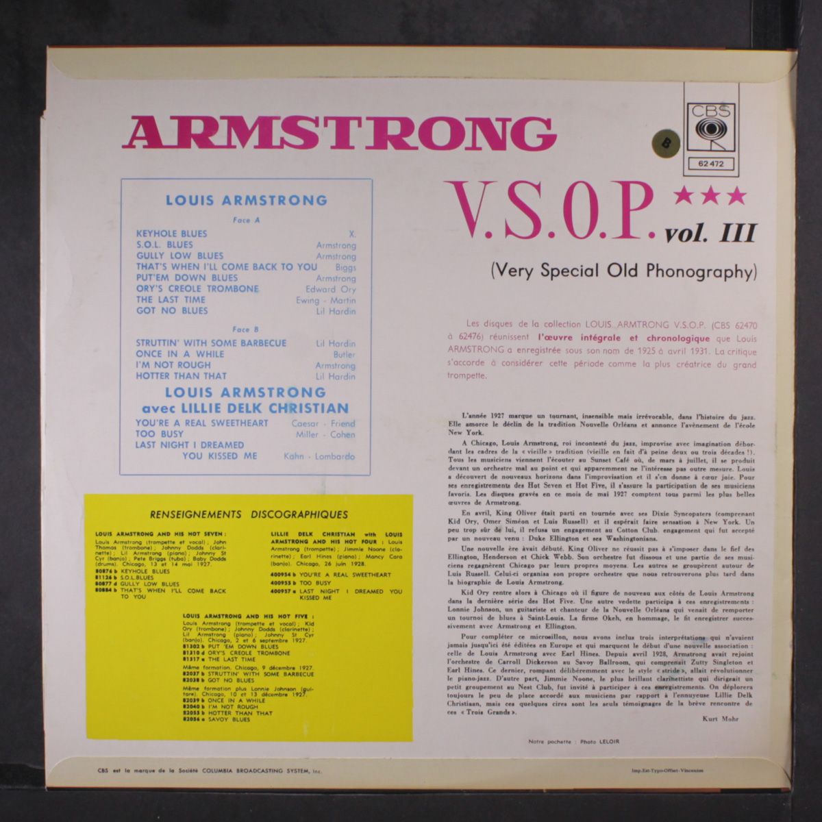 v.s.o.p. vol. 3 by LOUIS ARMSTRONG