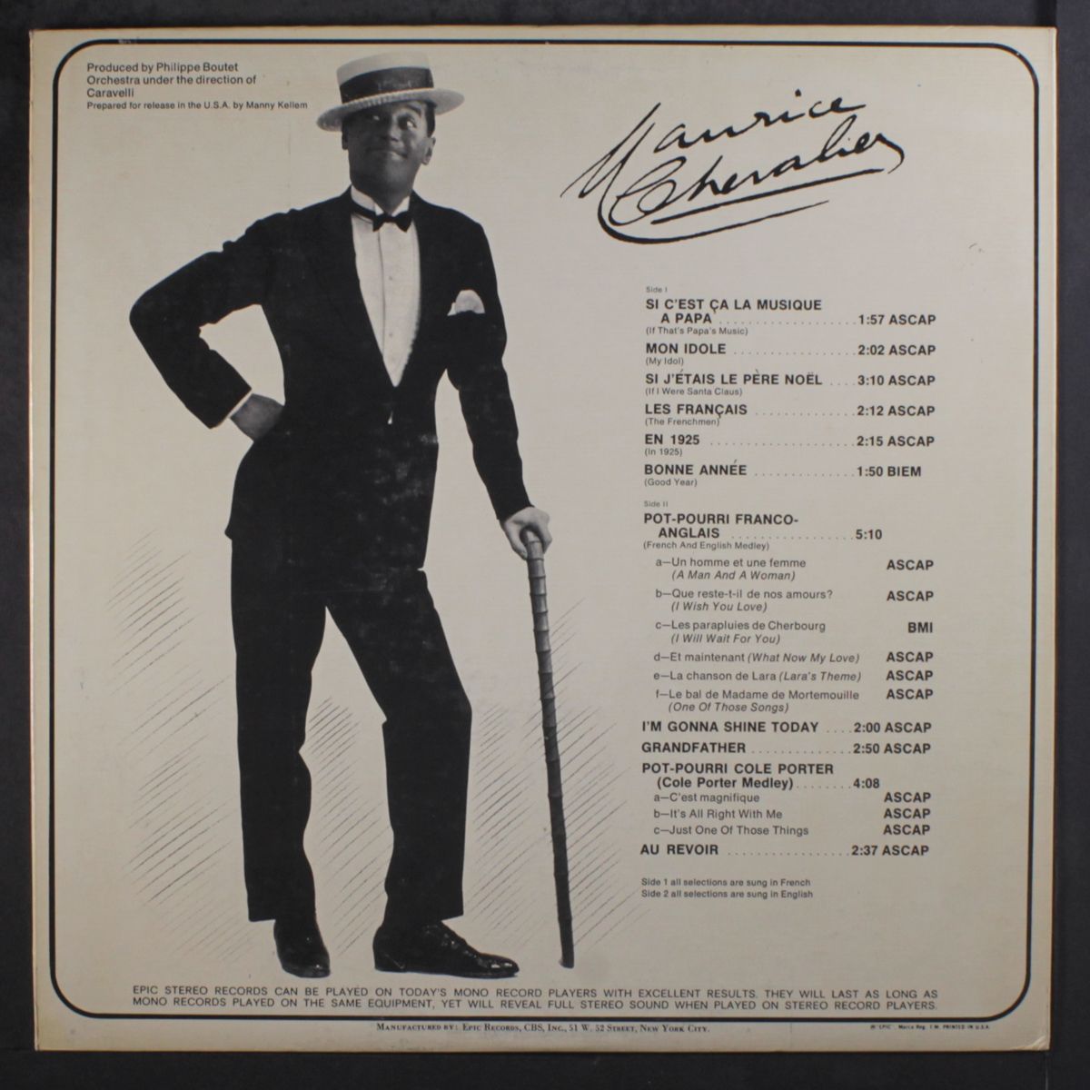 maurice chevalier at 80 by MAURICE CHEVALIER