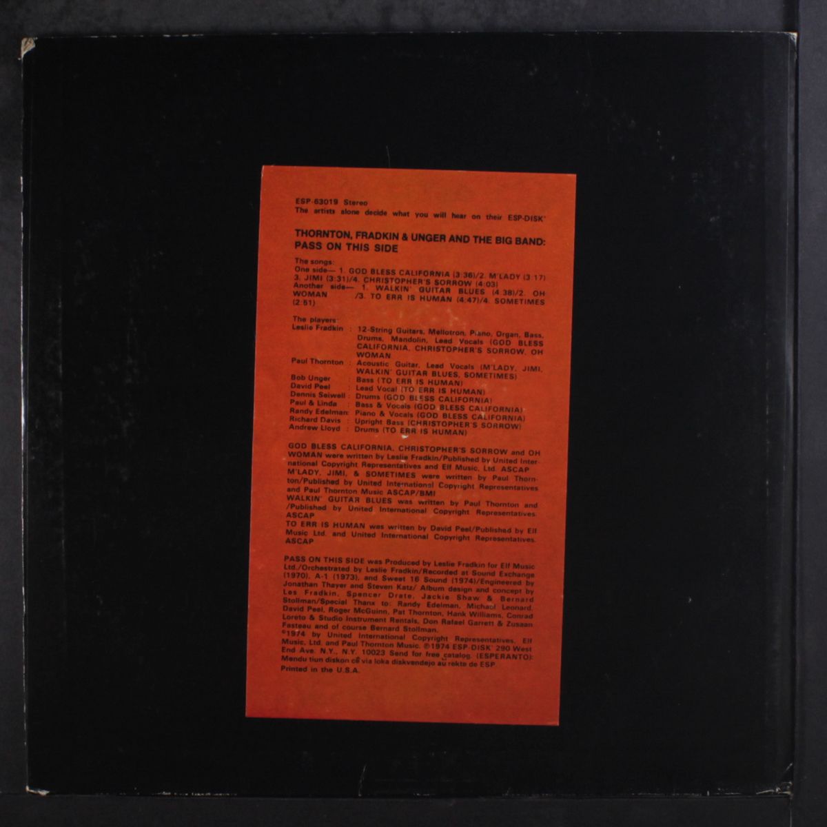 pass on this side by THORNTON, FRADKIN & UNGER & THE BIG BAND