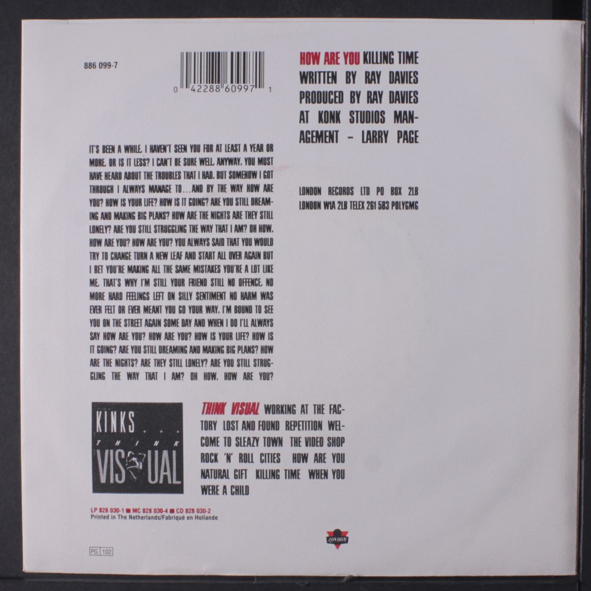 how are you / killing time by KINKS