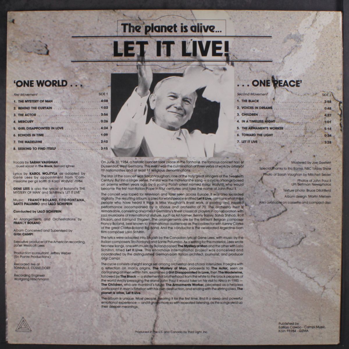 the planet is alive... let it live! by SARAH VAUGHAN