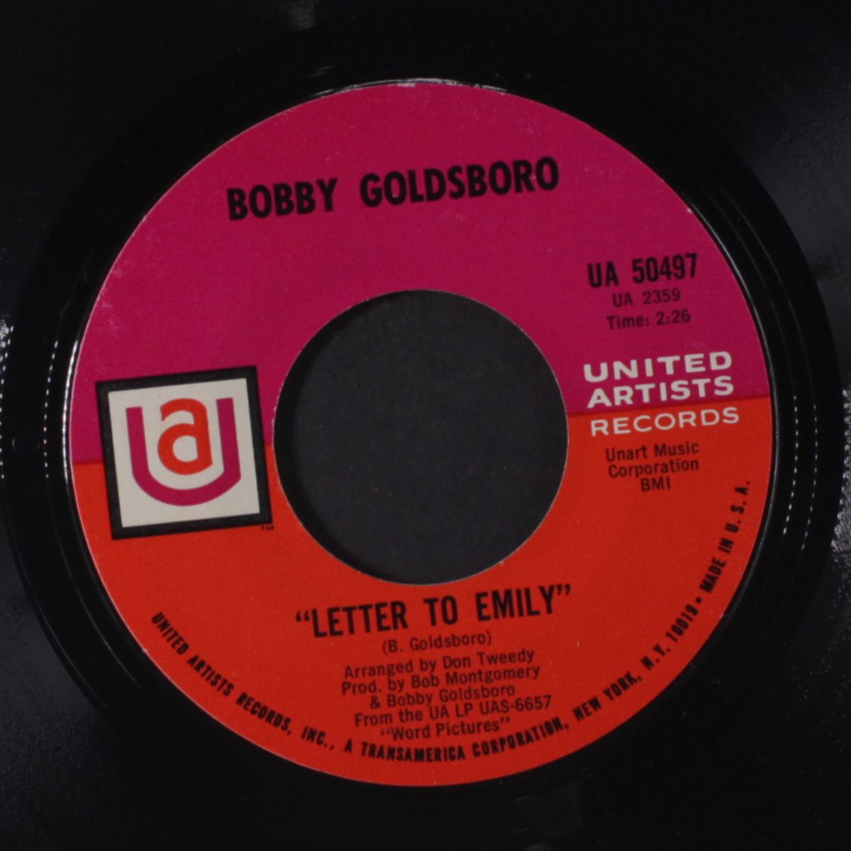 glad she's a woman / letter to emily by BOBBY GOLDSBORO