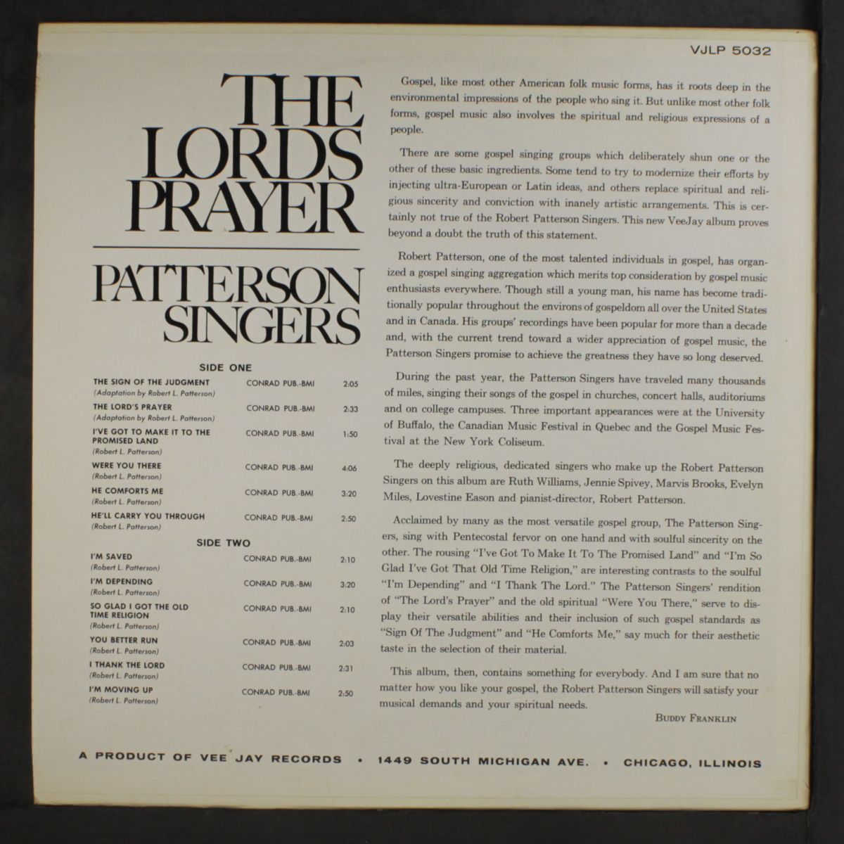 the lord's prayer by PATTERSON SINGERS