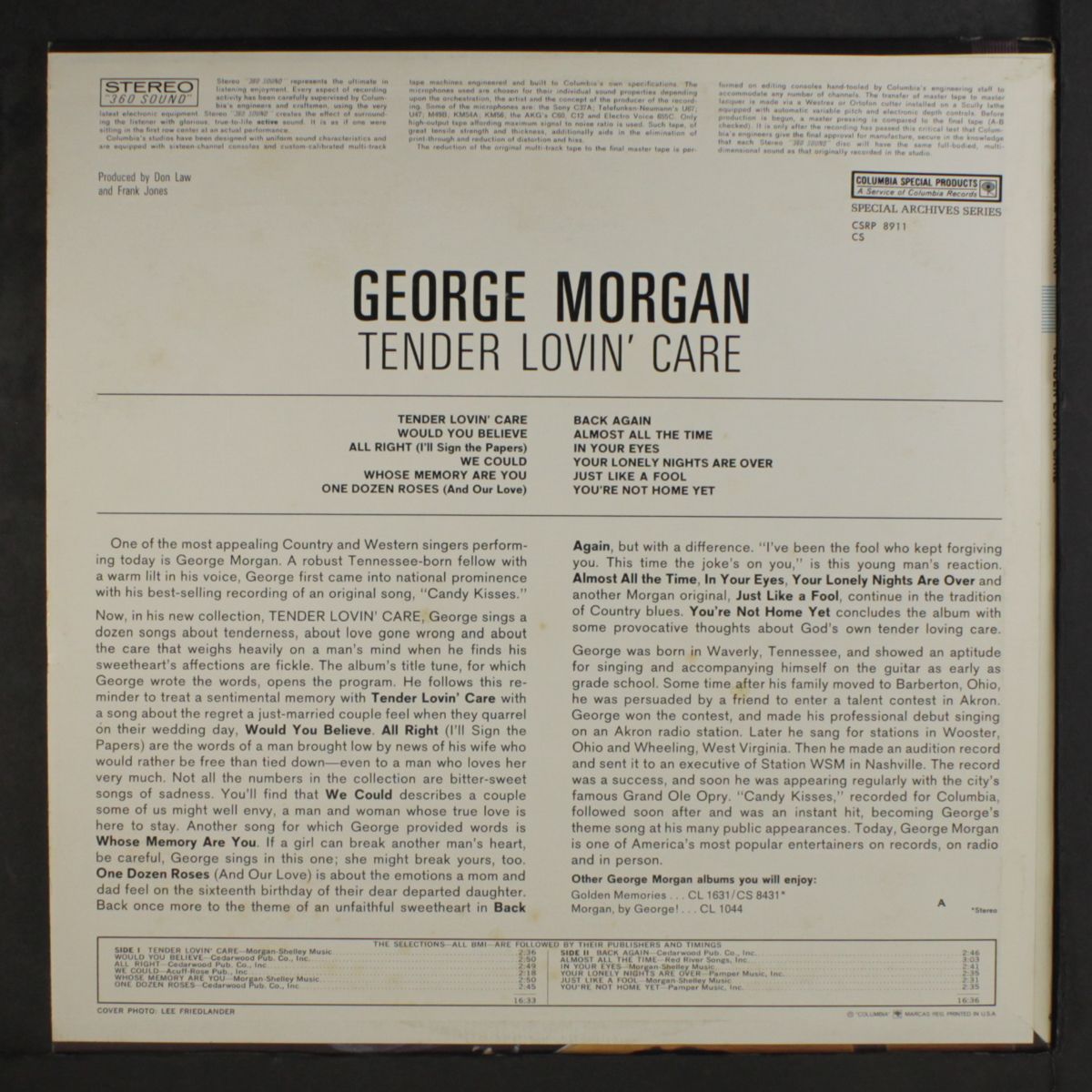 tender lovin' care by GEORGE MORGAN