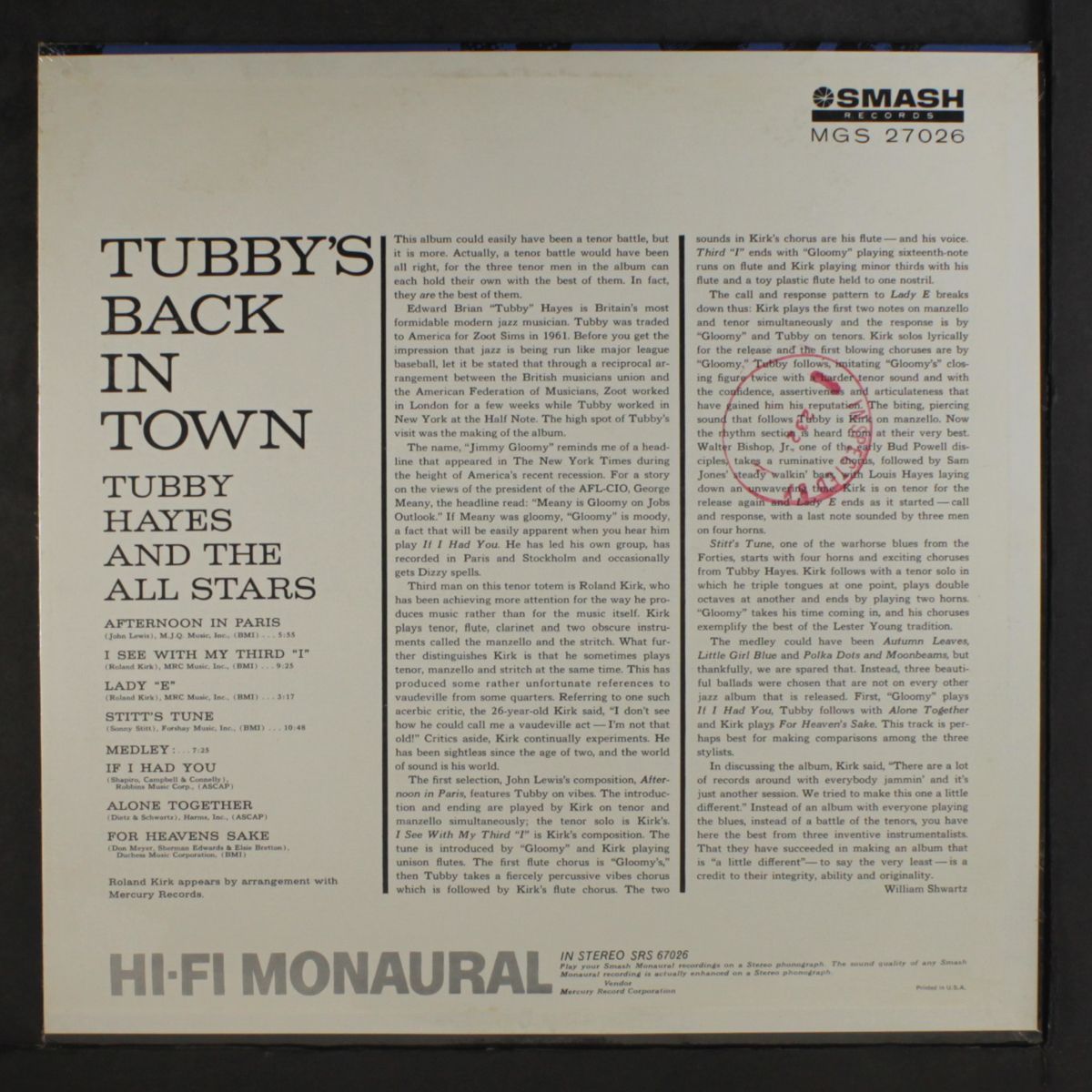 tubby's back in town by TUBBY HAYES