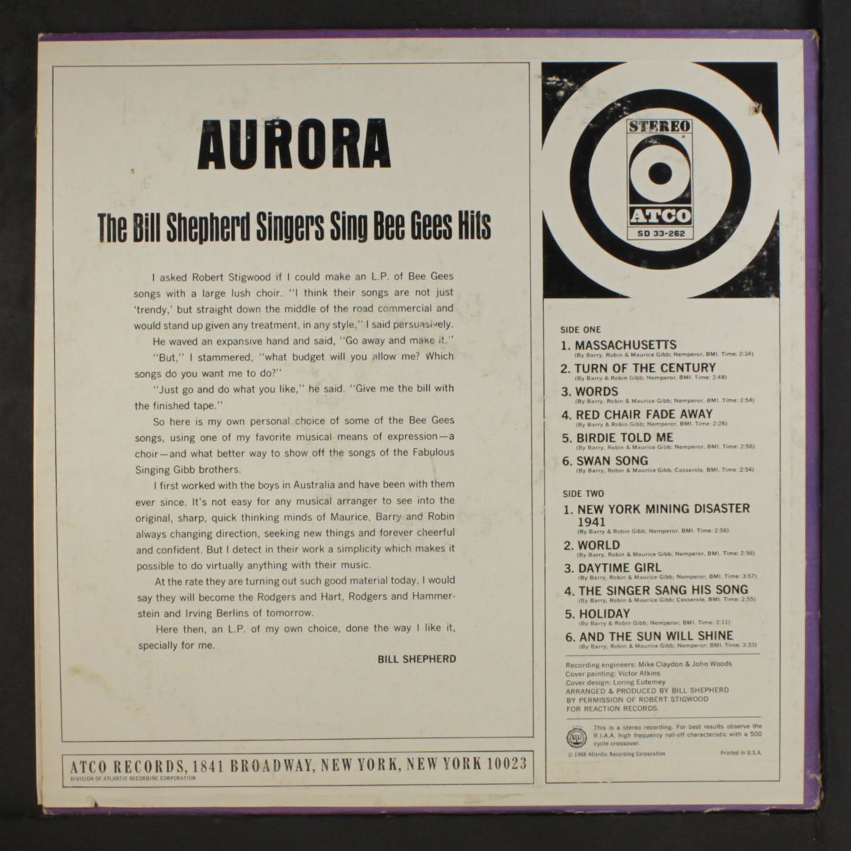 bill shepherd singers sing bee gees hits: aurora by BILL SHEPHERD SINGERS