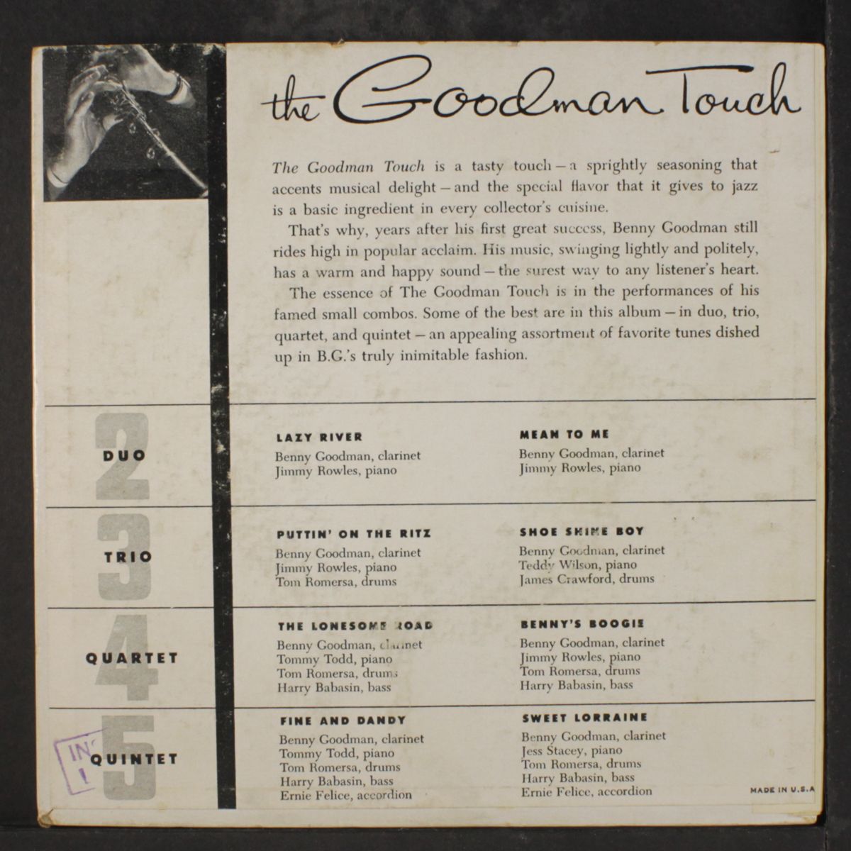 the goodman touch by BENNY GOODMAN