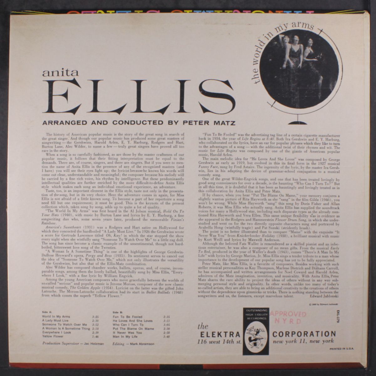 the world in my arms by ANITA ELLIS