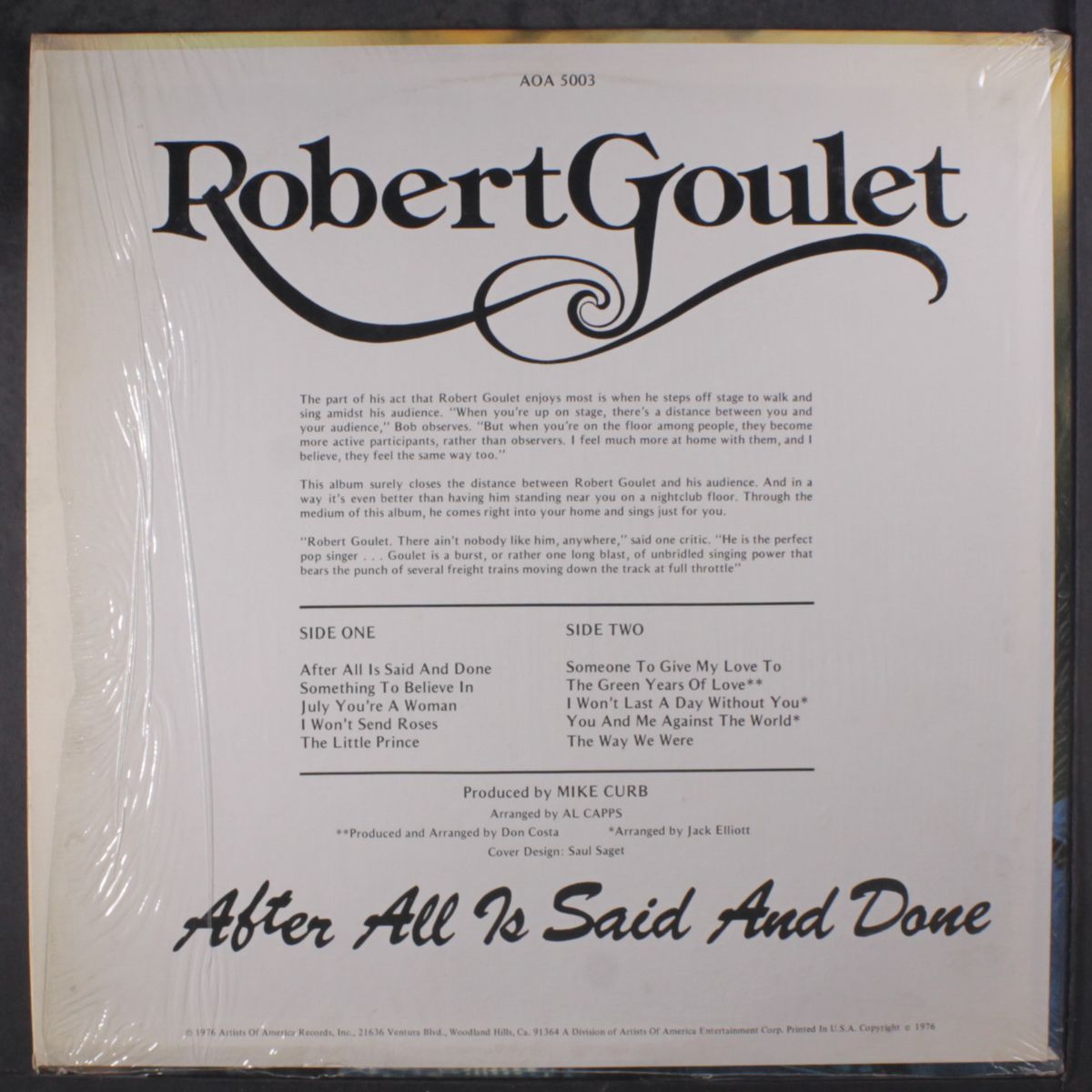 after all is said and done by ROBERT GOULET