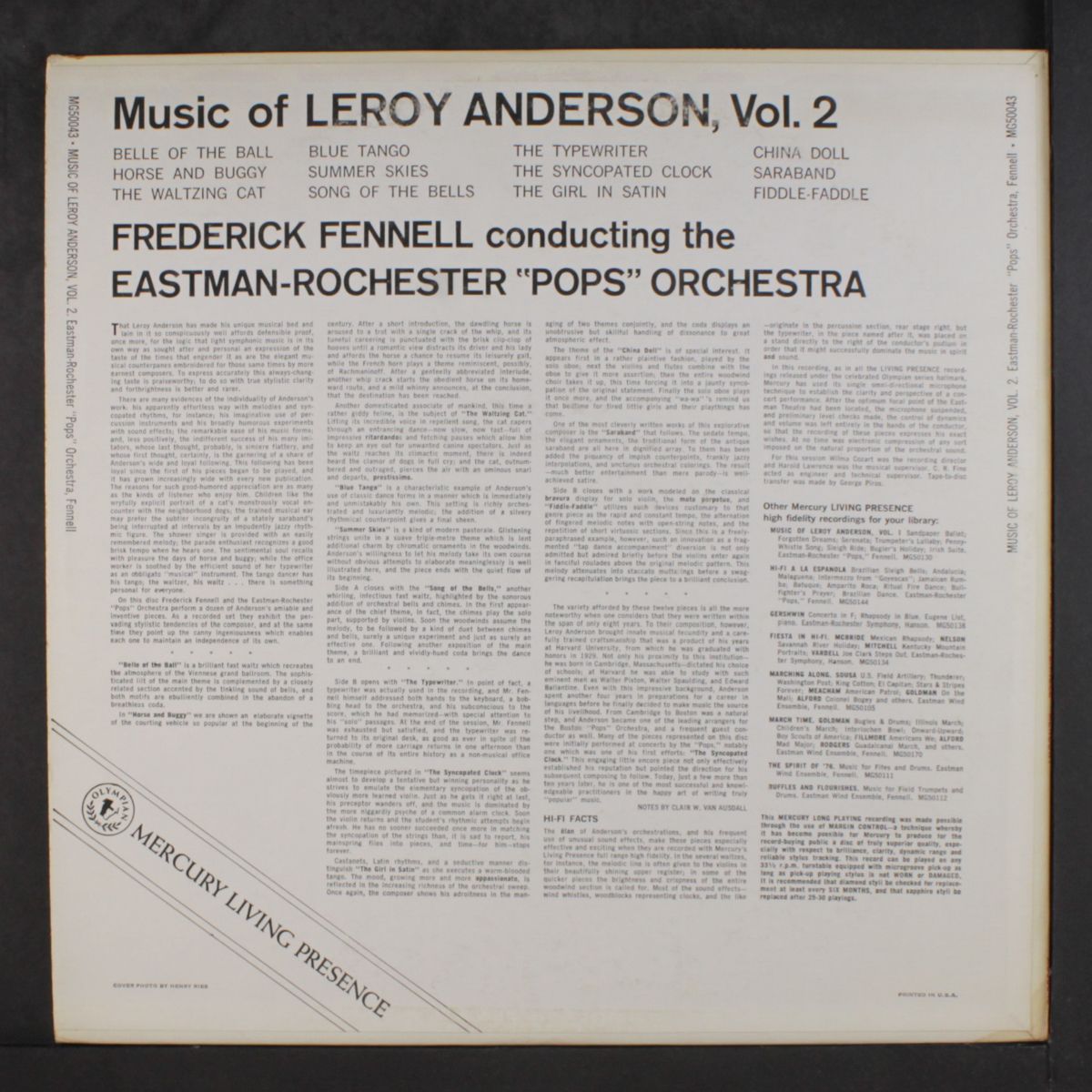 music of leroy anderson, vol. 2 by LEROY ANDERSON