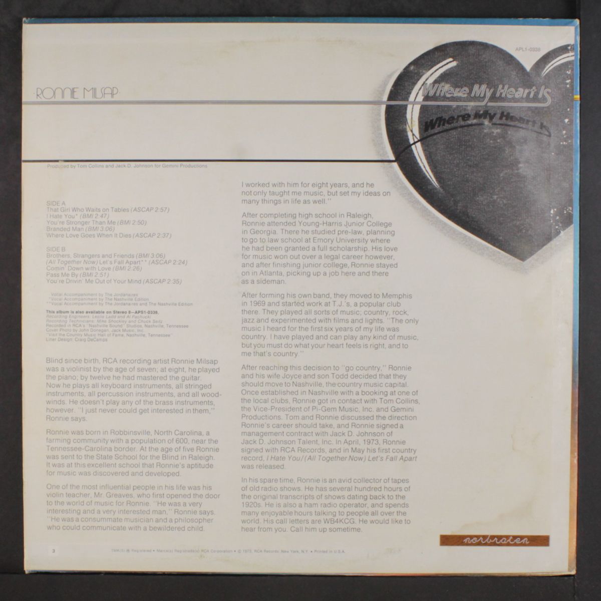 where my heart is by RONNIE MILSAP