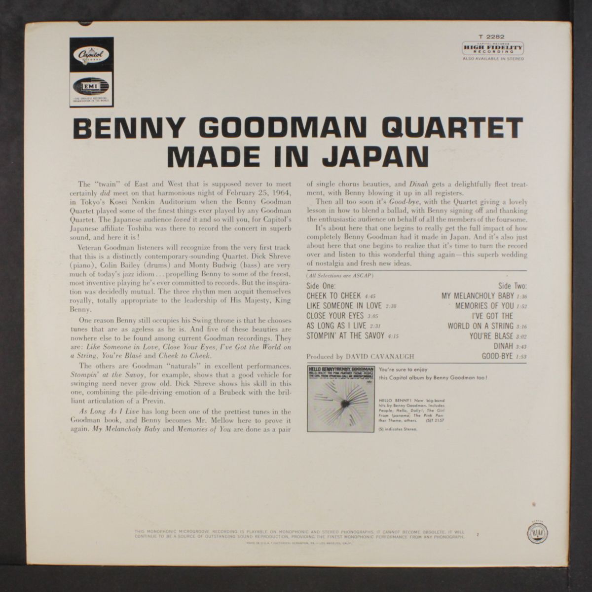 made in japan by BENNY GOODMAN