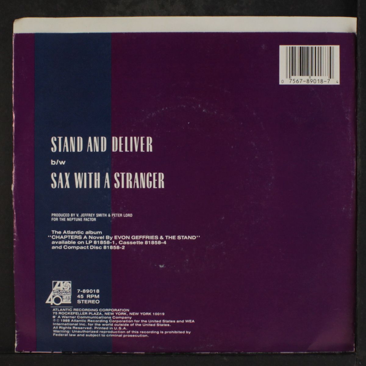 stand and deliver / same by EVON GEFFRIES