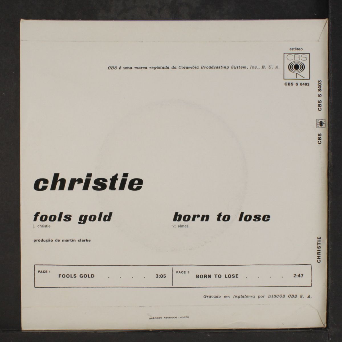fools gold / born to lose by CHRISTIE