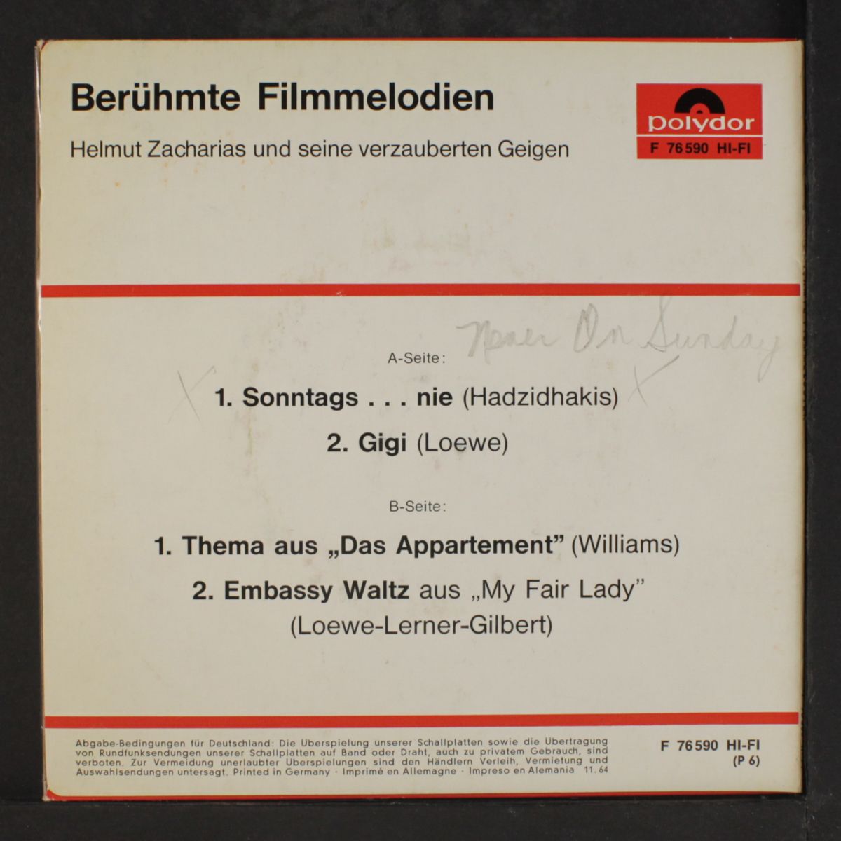 beruhmte filmmelodien by HELMUT ZACHARIAS