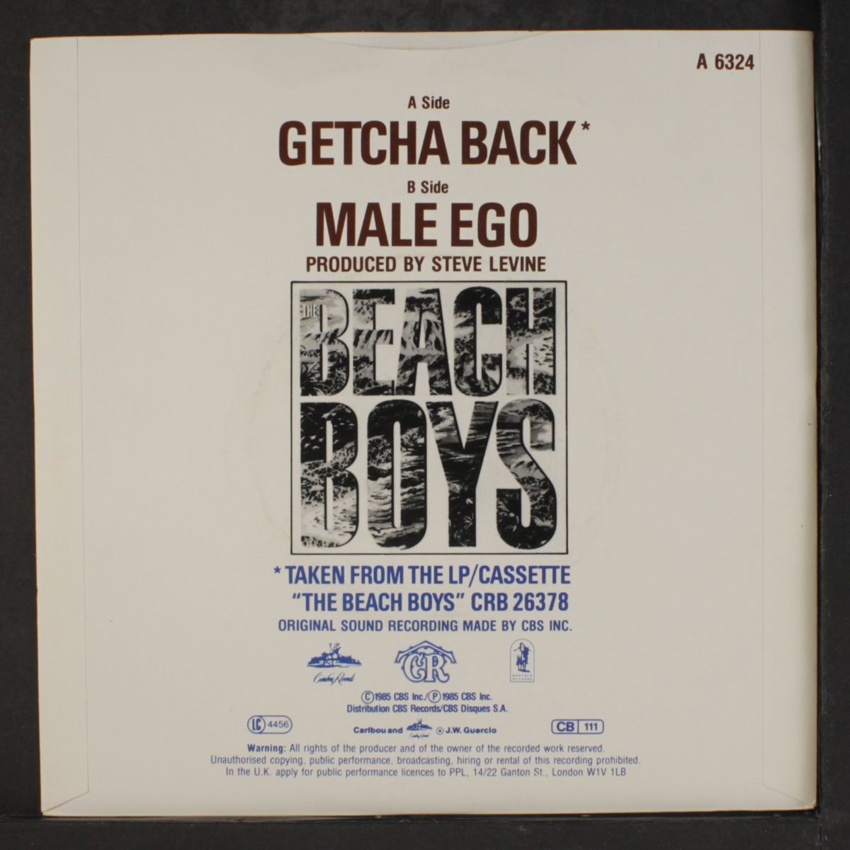 getcha back / male ego by BEACH BOYS