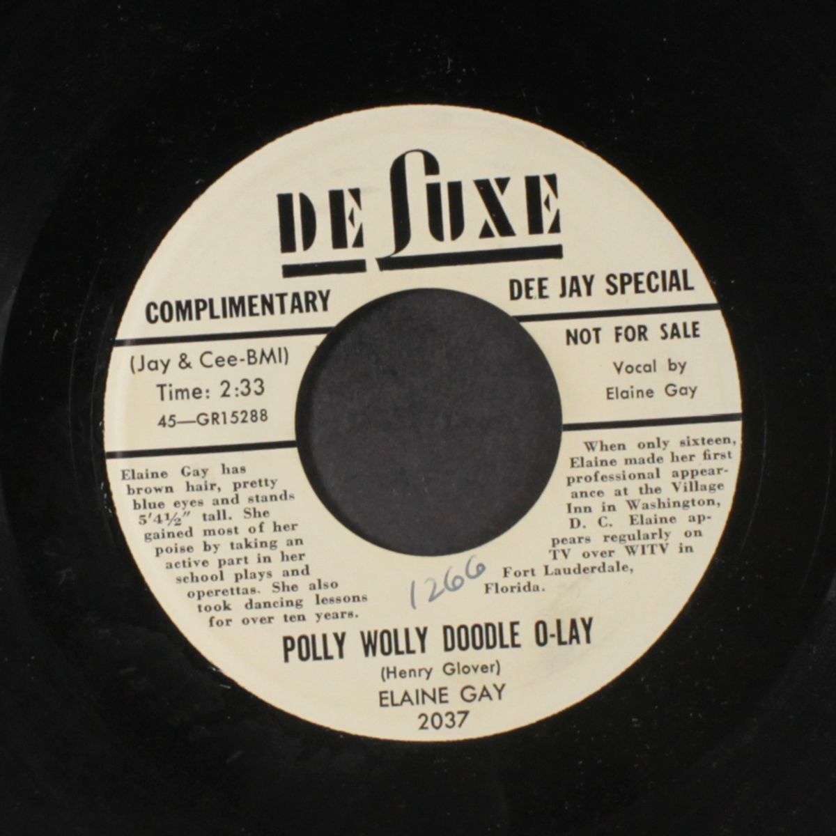 polly wolly doddle / blueberry hill by ELAINE GAY
