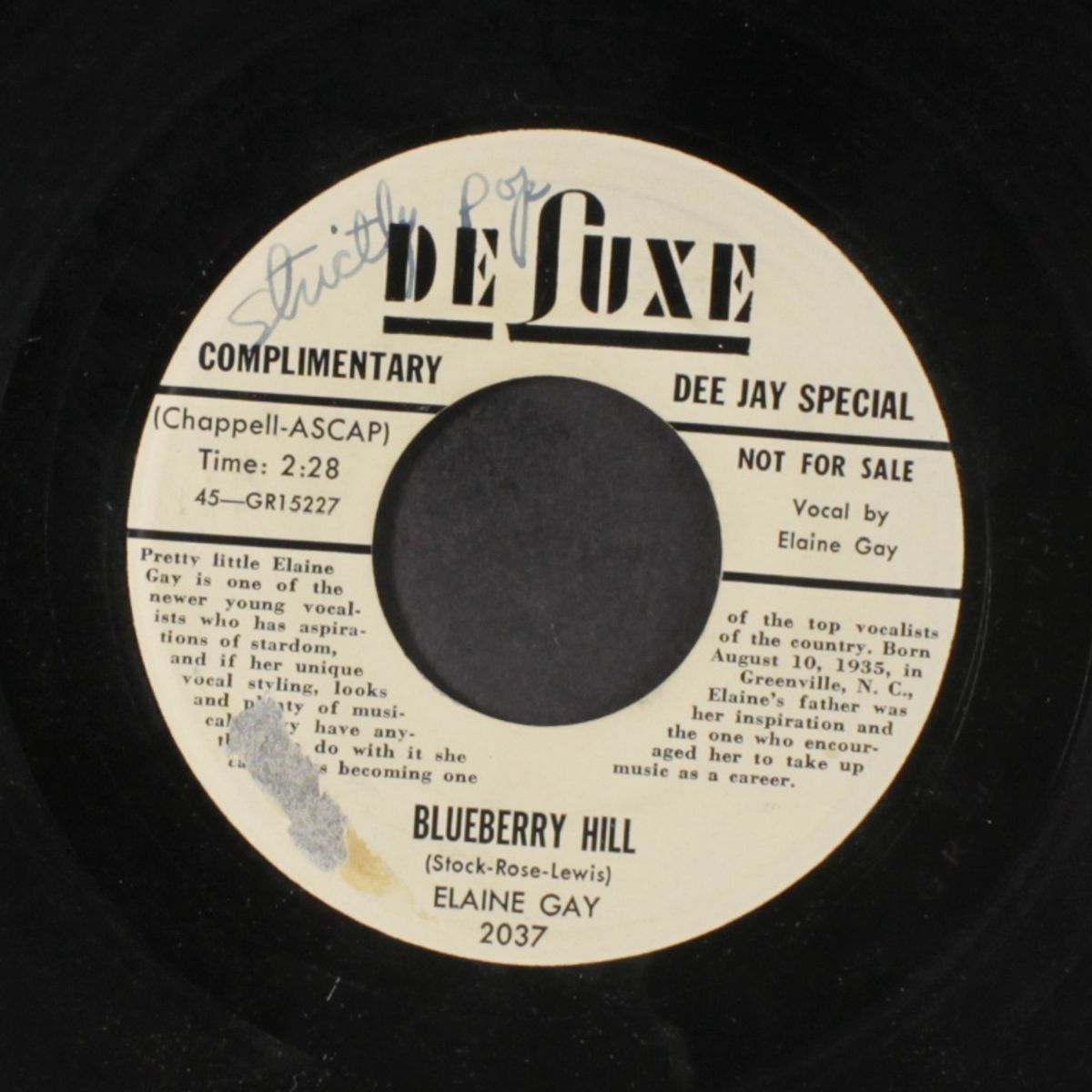polly wolly doddle / blueberry hill by ELAINE GAY