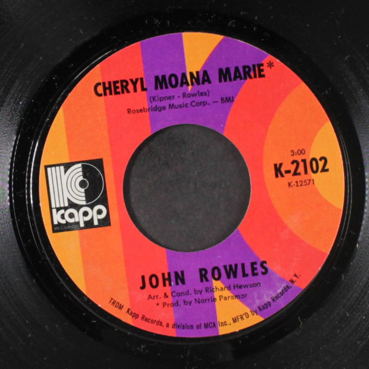 the love i had with you / cheryl moana marie by JOHN ROWLES