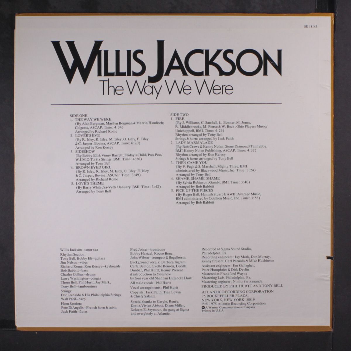 the way we were by WILLIS JACKSON