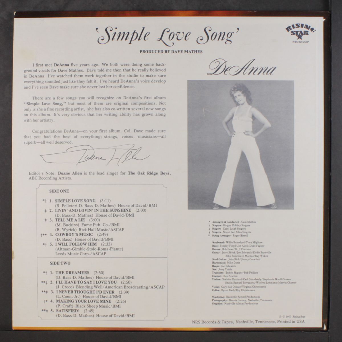 simple love songs by DEANNA