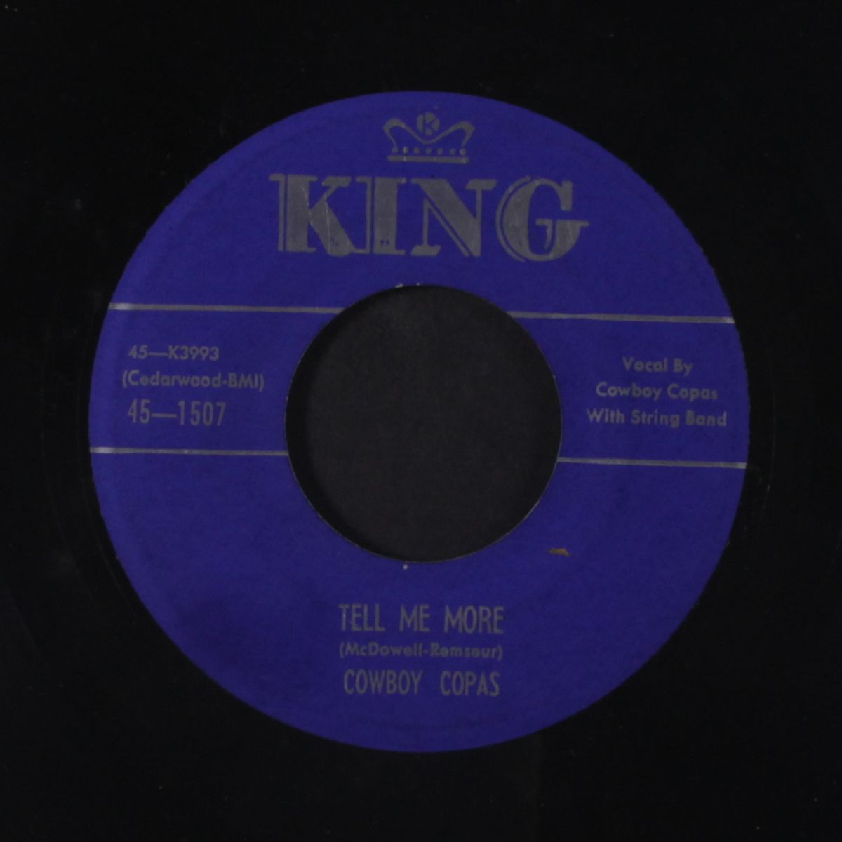 blue yesterday / tell me more by COWBOY COPAS