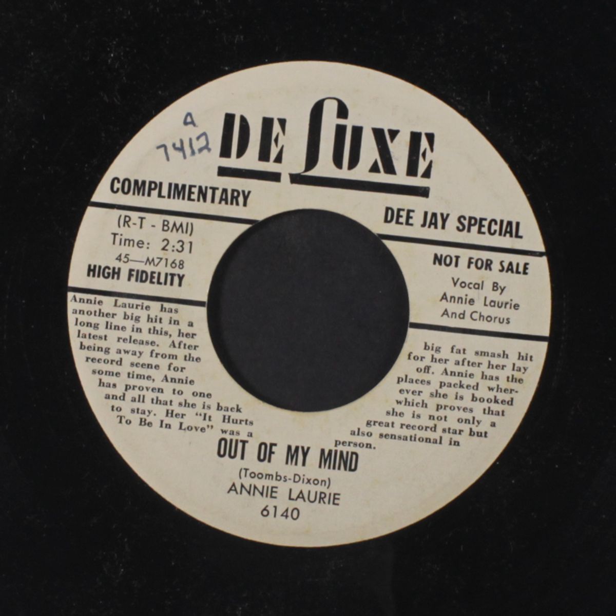 out of my mind / you're the only one for me by ANNIE LAURIE