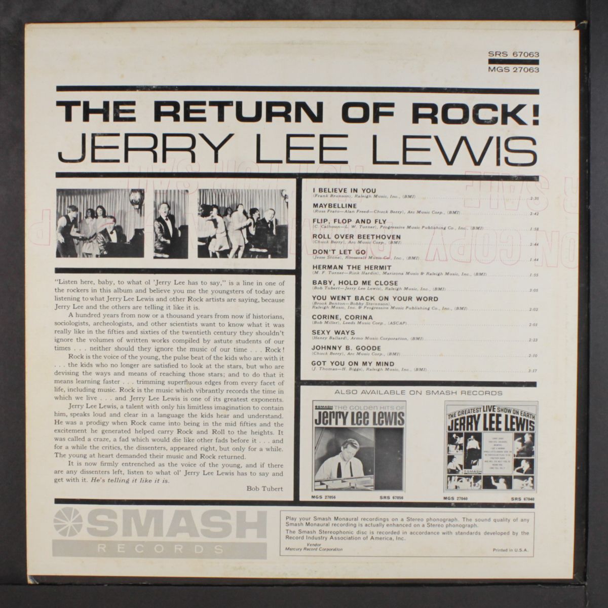 the return of rock by JERRY LEE LEWIS
