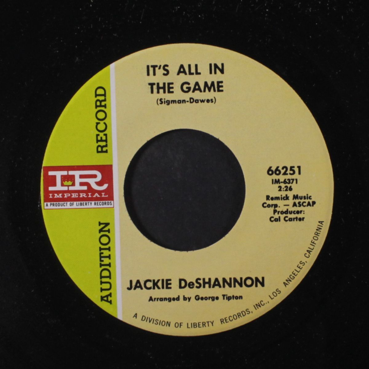 changin' my mind / it's all in the game by JACKIE DE SHANNON