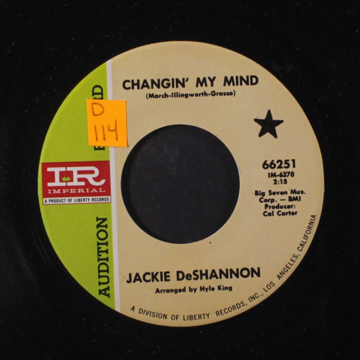 changin' my mind / it's all in the game by JACKIE DE SHANNON