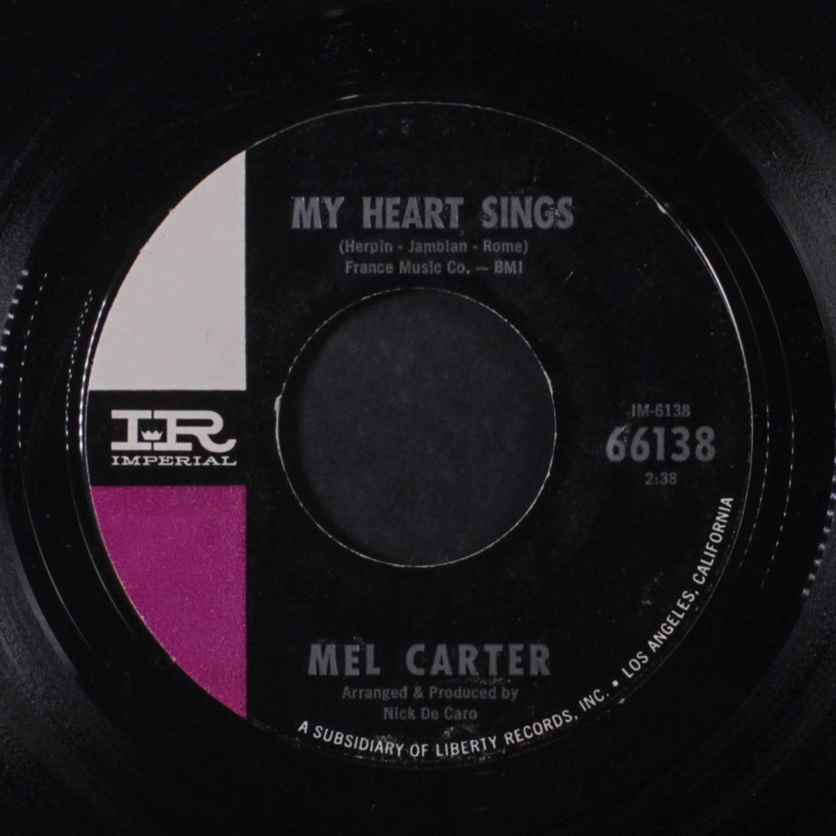 my heart sings / when i hold the hand of the one i love by MEL CARTER