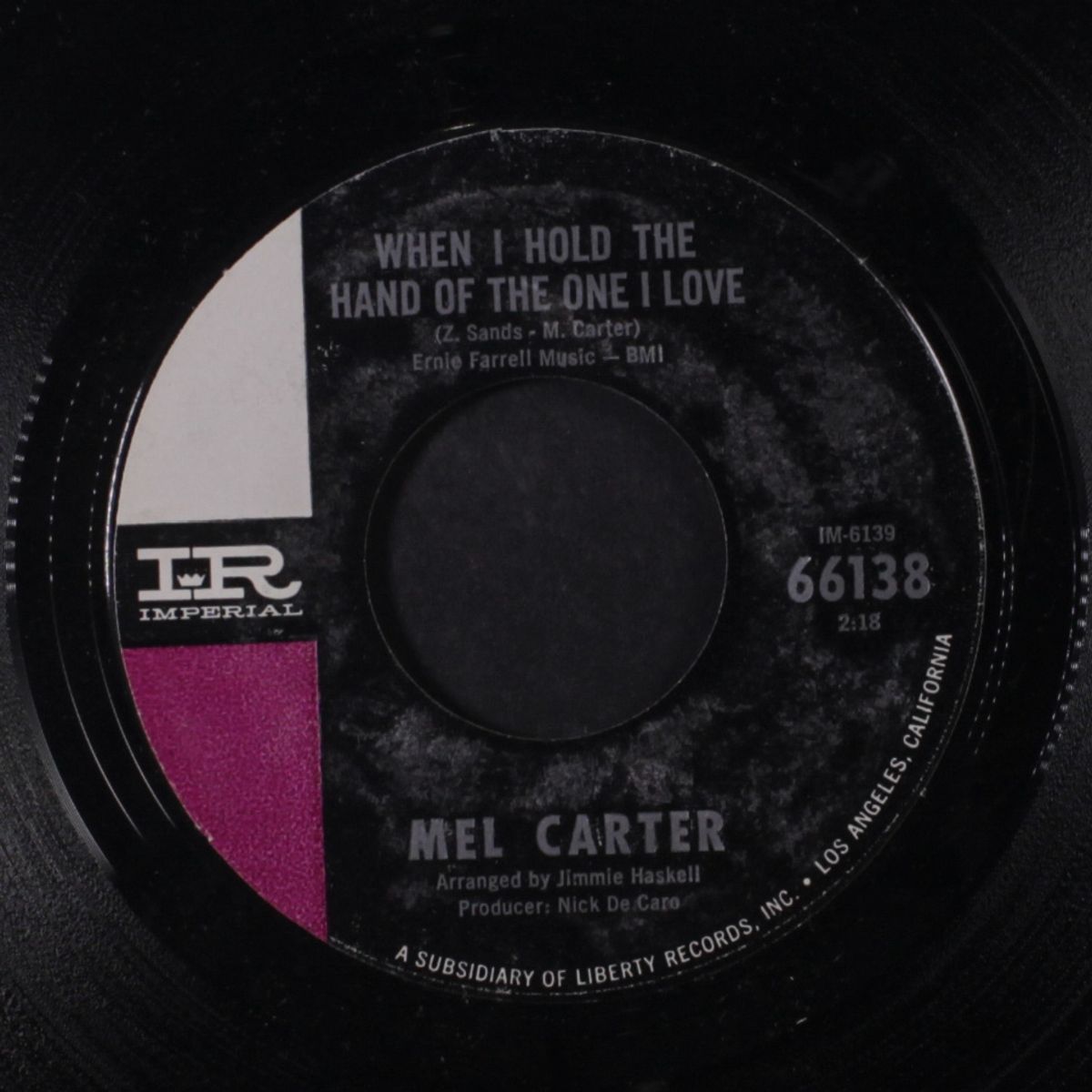 my heart sings / when i hold the hand of the one i love by MEL CARTER