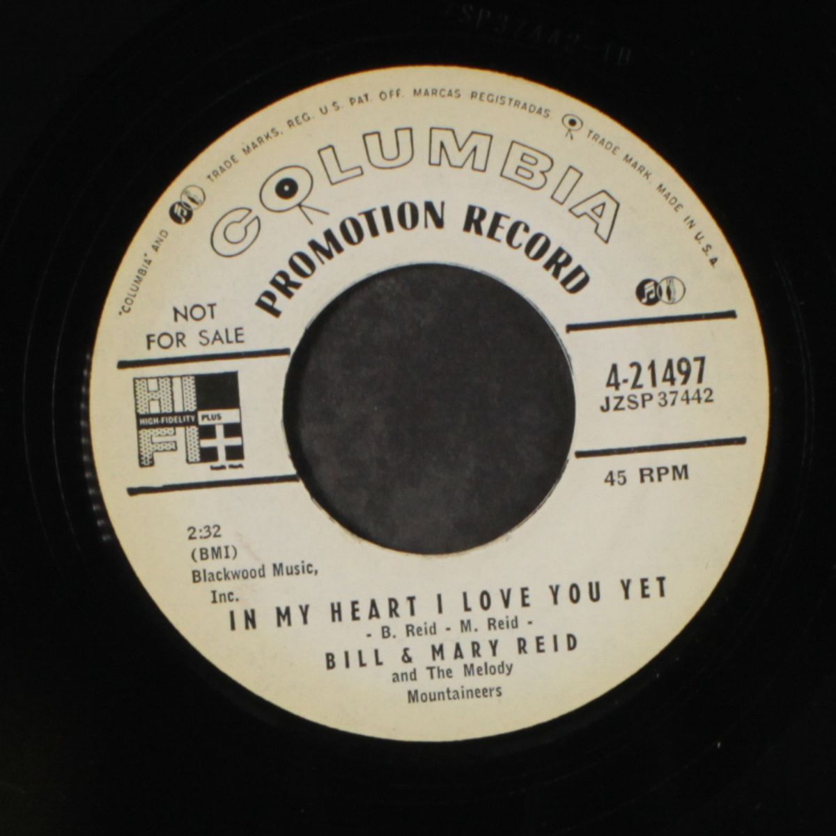 in my heart i love you yet / blue ridge waltz by BILL & MARY REID