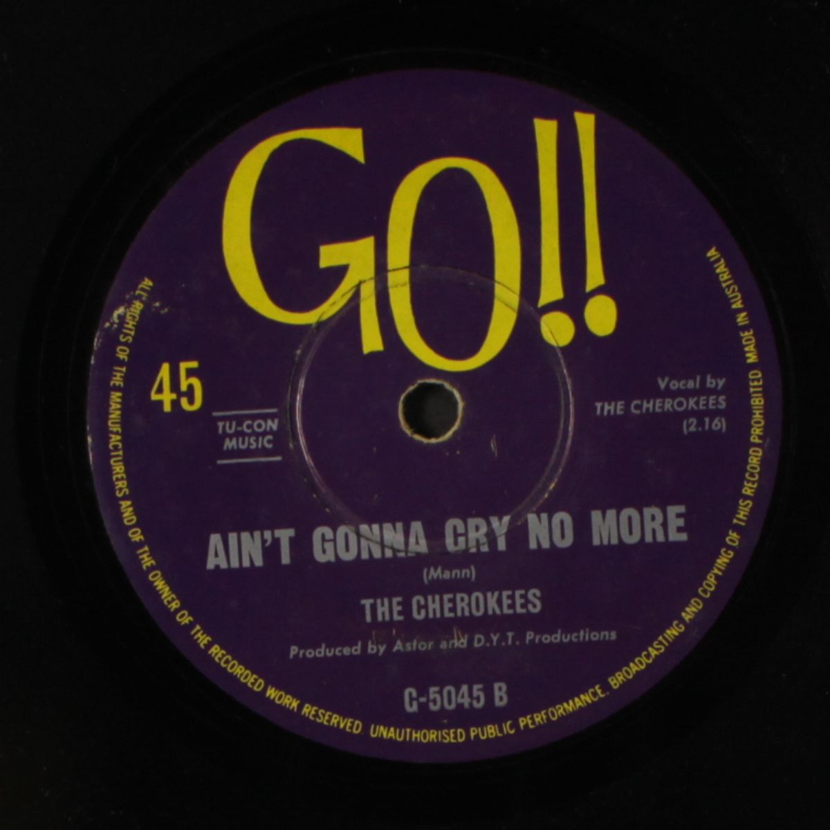 oh, monah! / ain't gonna cry no more by CHEROKEES