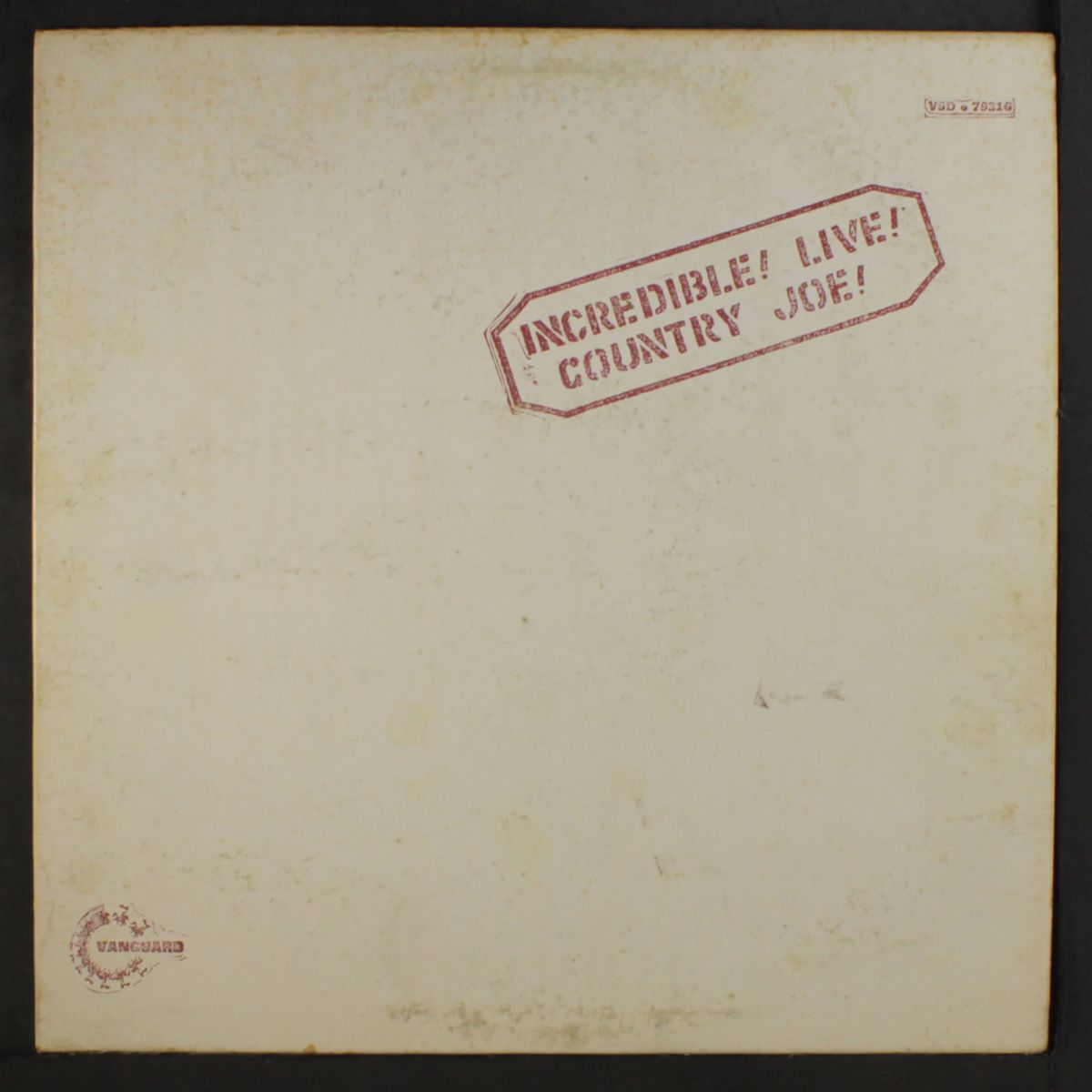 incredible! live! by COUNTRY JOE MCDONALD