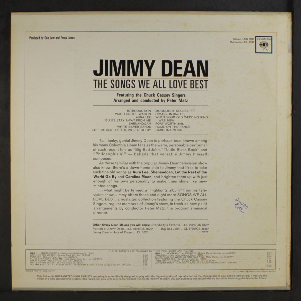 the songs we all love best by JIMMY DEAN