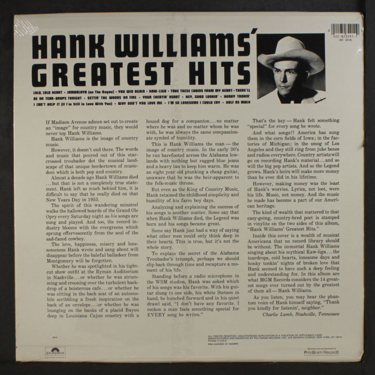 greatest hits by HANK WILLIAMS