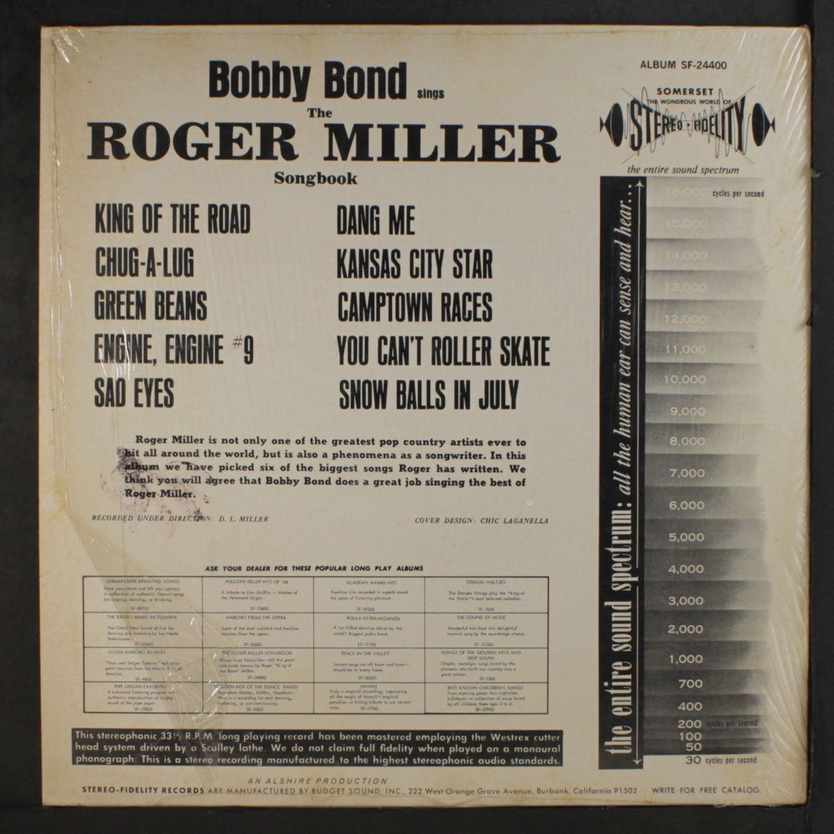 bobby bond sings the roger miller songbook by BOBBY BOND