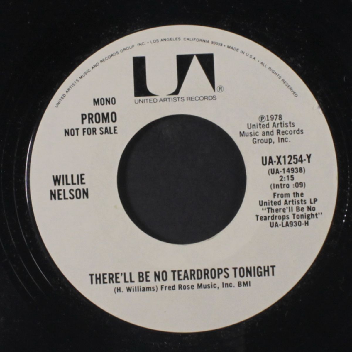 there'll be no teardrops tonight / mono by WILLIE NELSON