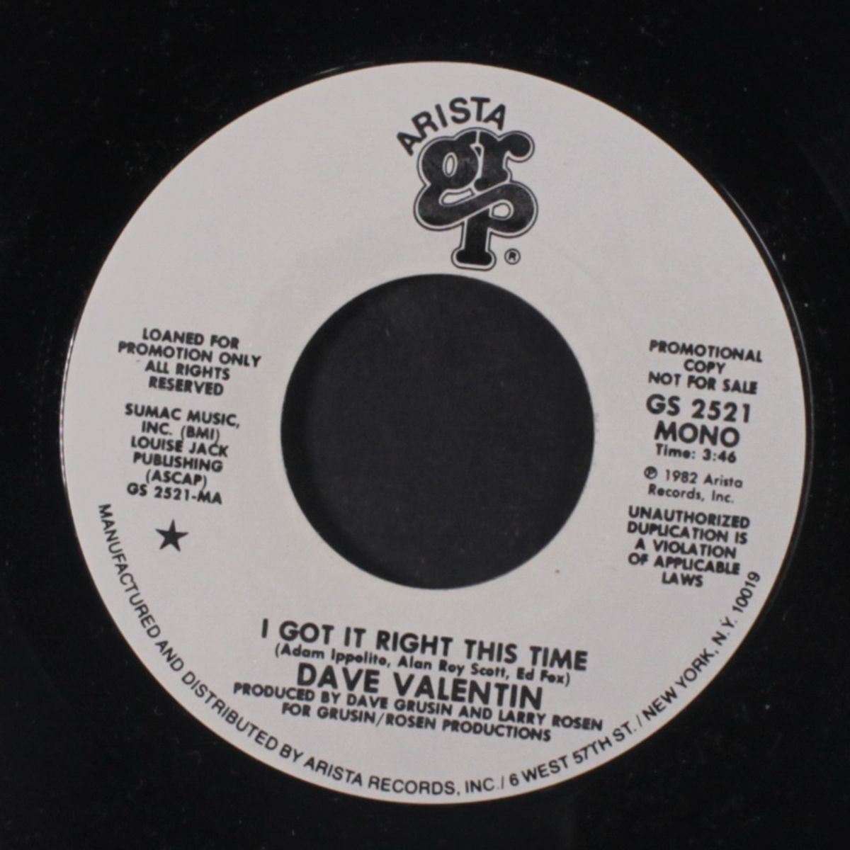 i got it right this time / mono by DAVE VALENTIN
