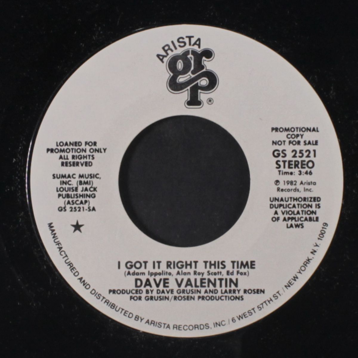 i got it right this time / mono by DAVE VALENTIN