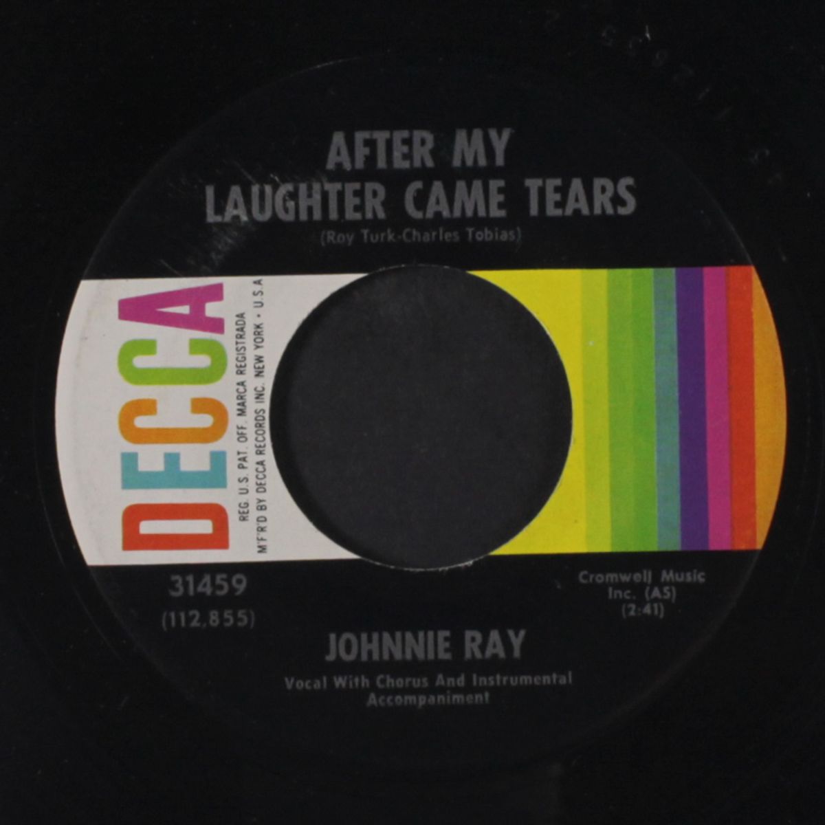 after my laughter came tears by JOHNNIE RAY